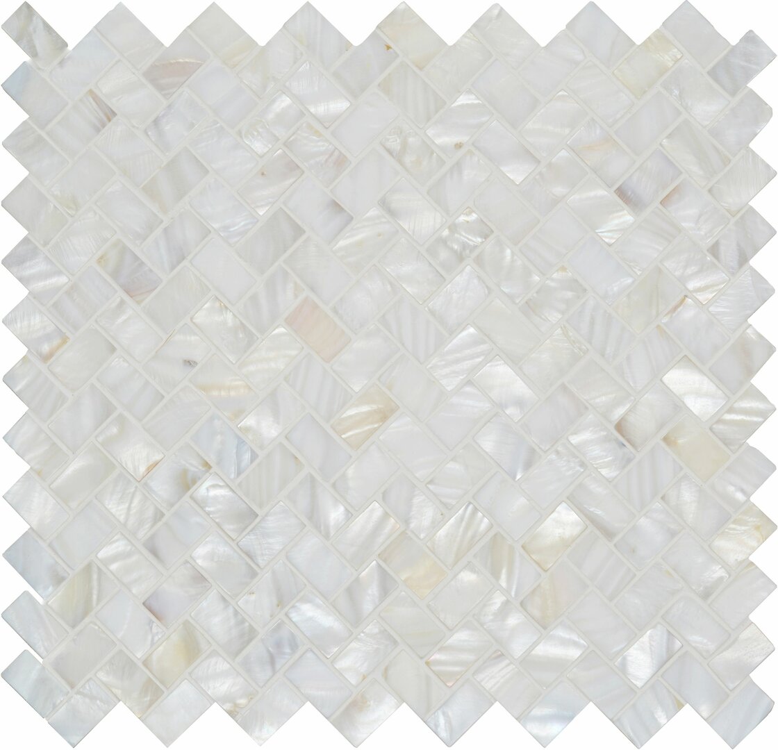 White Pearl Herringbone 305 x 285 x 2