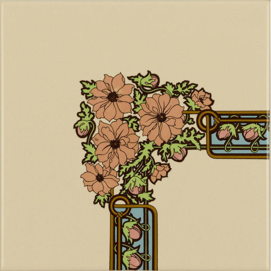 Evening Reverie Corner Tile on Country White 152 x 152