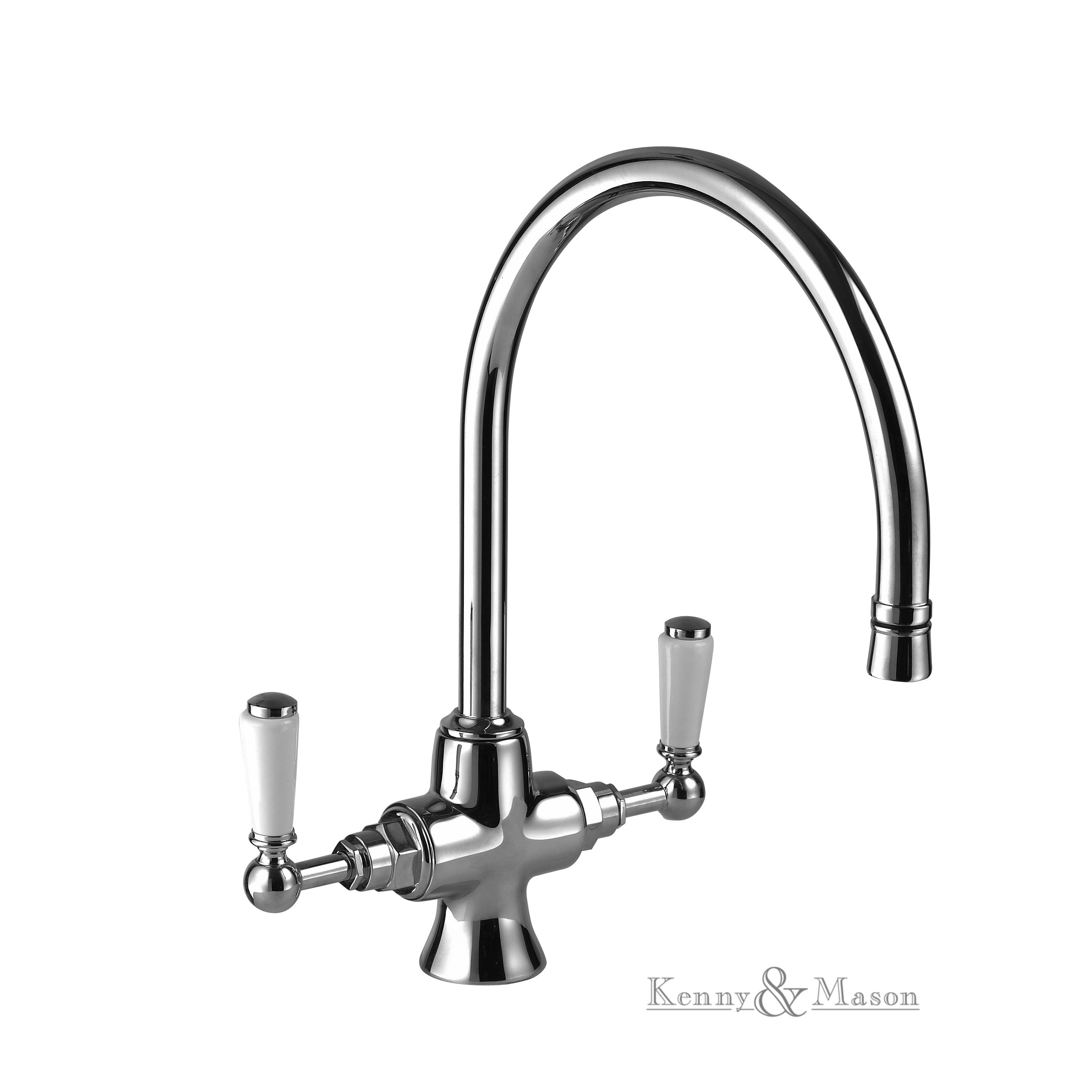 Kitchen Range - Block Kitchen Mixer - White Levers