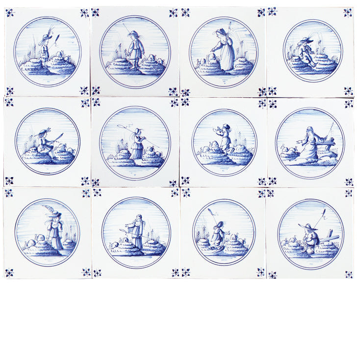 Herders in cirkel - 130 x 130 set (12 stuks)