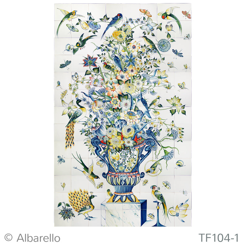 Bloemenvaas met vogels 1690 x 1040 x 8