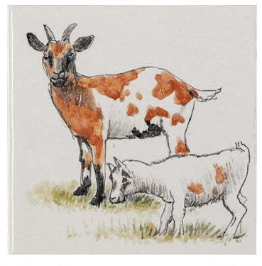 Geit met jongen 130 x 130 x 8