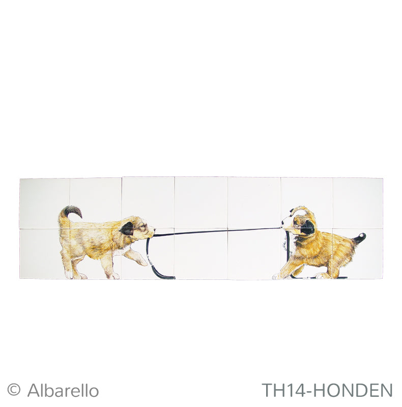 2 Honden met Riem 260 x 910 x 8