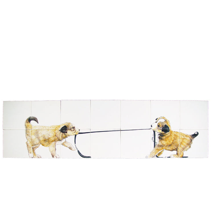 2 Honden met Riem 260 x 910 x 8