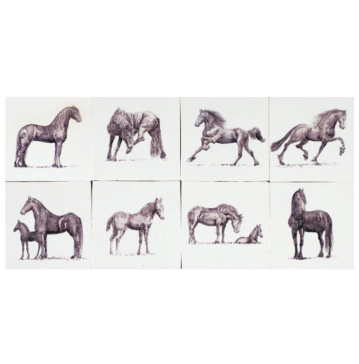 Paarden - 130 x 130 set (8 stuks)
