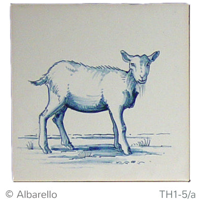 Geit 1 Blauw (Dieren rond de boerderij) 130 x 130 x 8
