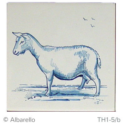 Geit 2 Blauw (Dieren rond de boerderij) 130 x 130 x 8