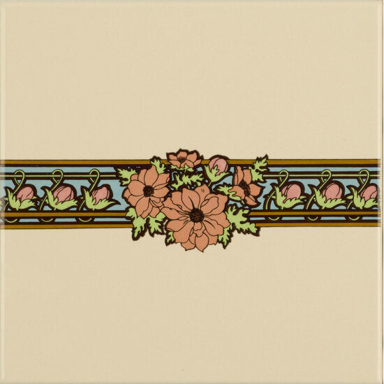 Evening Reverie Border Tile on Country White 152 x 152