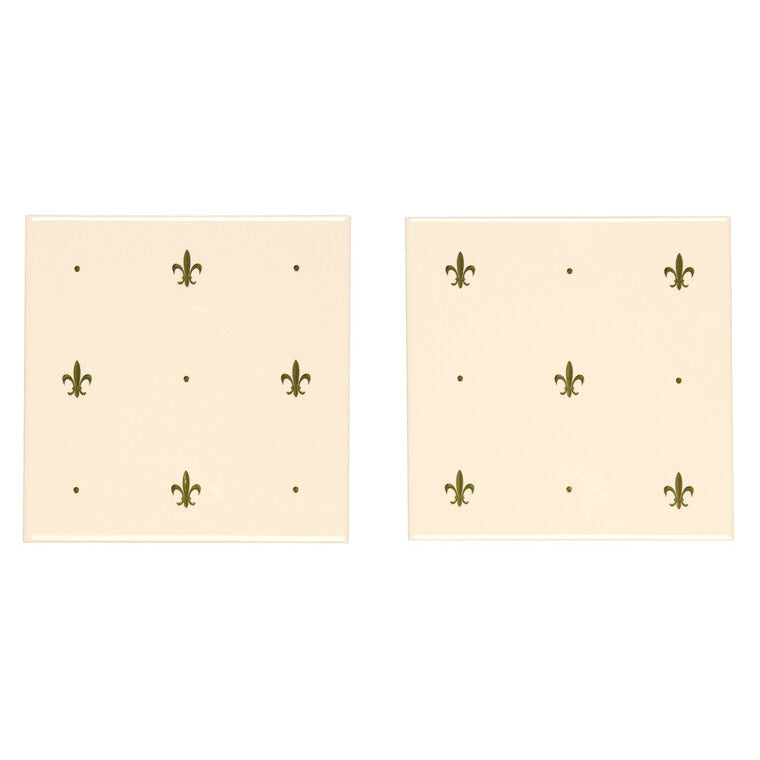 Fleur De Lis Gold on Country White 152 x 152