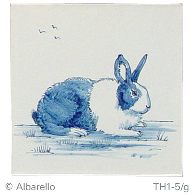 Konijn 2 Blauw (Dieren rond de boerderij) 130 x 130 x 8