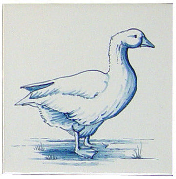 Gans 2 Blauw (Dieren rond de boerderij) 130 x 130
