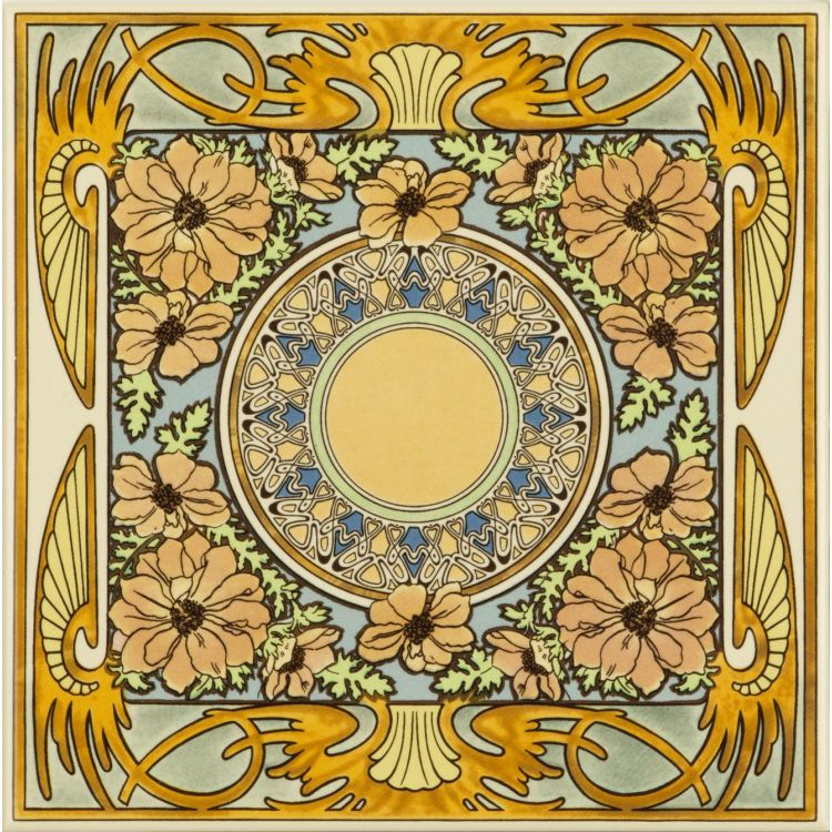 Evening Reverie Single Floral Tile 152 x 152