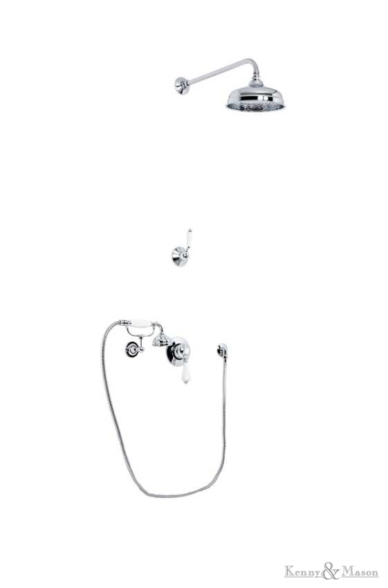 Traditional - Concealed Manual Shower Kit With Handset - Rose 130 mm
