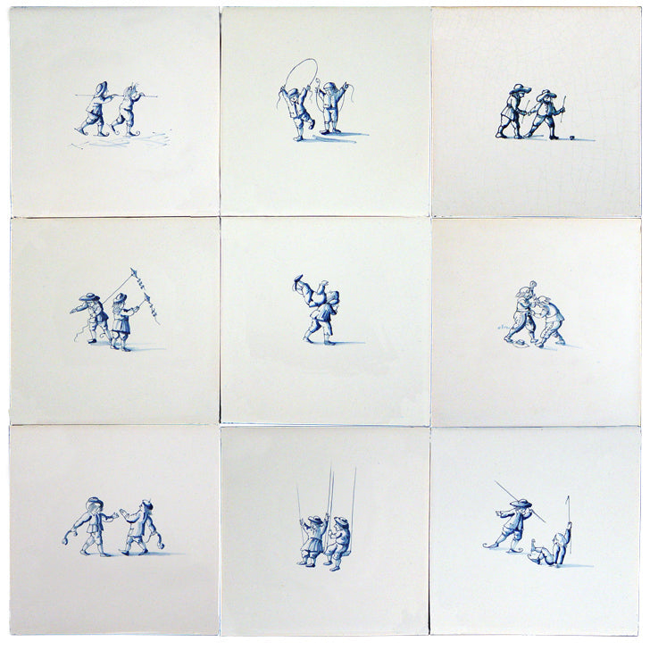 Kinderspelen dubbel - 130 x 130 set (9 stuks) J/R