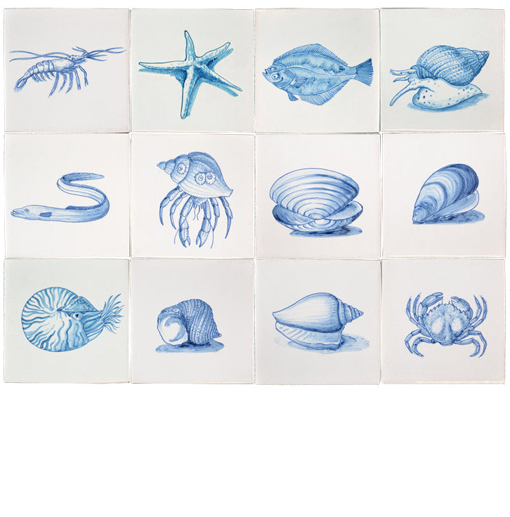 Zeewereld 130 x 130 set (12 stuks)
