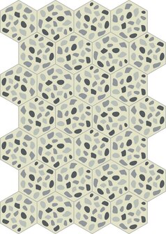 Bisazza cementtegel Hexagon Grit Light Grey 200 x 230