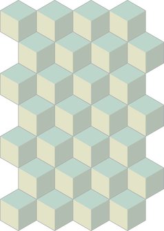 Bisazza cementtegel Hexagon Cubic Iceberg 200 x 230