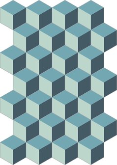 Bisazza cementtegel Hexagon Cubic Pacific 200 x 230
