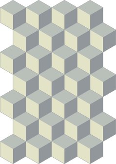 Bisazza cementtegel Hexagon Cubic Platino 200 x 230