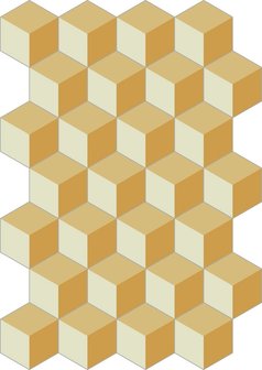 Bisazza cementtegel Hexagon Cubic Sun 200 x 230