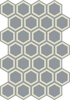 Bisazza cementtegel Hexagon Honey Beton 200 x 230