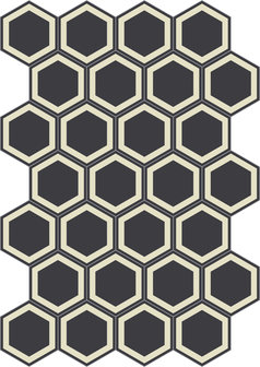 Bisazza cementtegel Hexagon Honey Nero 200 x 230