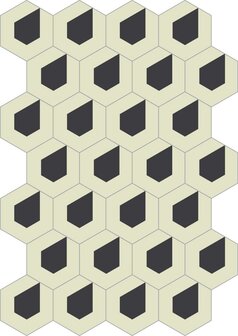 Bisazza cementtegel Hexagon Rain 10 200 x 230