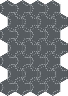 Bisazza cementtegel Hexagon Lunas Sombra A 200 x 230