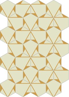 Bisazza cementtegel Hexagon Plisados Ambar C 200 x 230