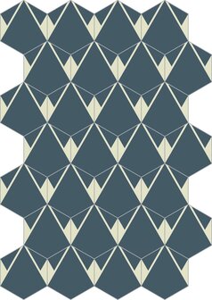 Bisazza cementtegel Hexagon Plisados Mar A 200 x 230