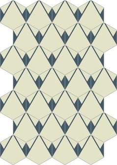 Bisazza cementtegel Hexagon Plisados Topacio A 200 x 230