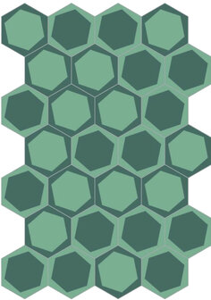 Bisazza cementtegel Hexagon On-Off Teal 200 x 230