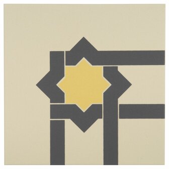 Iberian Corner Summer Yellow and Dark Grey on White, 151 x 151 x 9