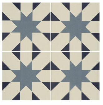 Seville Light Blue and Dark Blue on Dover White, 151 x 151 x 9