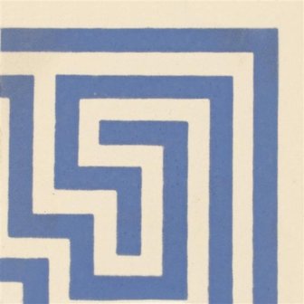 Greek Key 53 x 53 (Corner, Blue on White)
