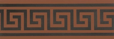 Greek Key 151 x 53 (Border, Black on Red)