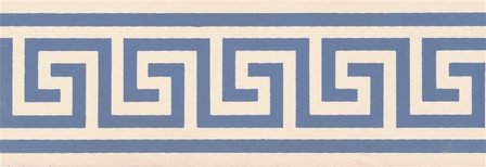 Greek Key 151 x 53 (Border, Blue on White)