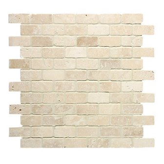 Brickbond Crema Tumbled Mosaic, 305 x 305