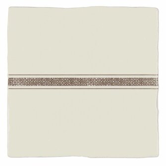 Linen Border Sepia on Palomino, 130 x 130 x 10