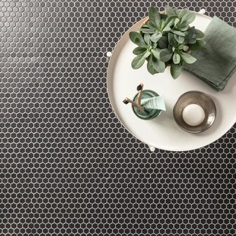 Slip Resistant Mini Black Hexagon, 320 x 280 x 6