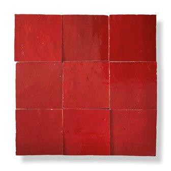 Zellige Alhambra Rouge Coral nr. 38 - 100 x 100