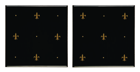 Fleur De Lis Gold on Black (2 tile set), 152 x 152 x 7 per tile