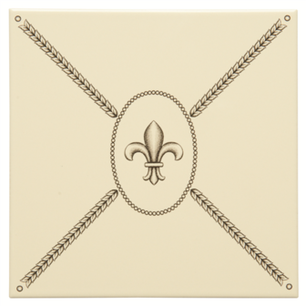 Faberg&eacute; Cartouche With Fleur De Lis, 152 x 152 x 7