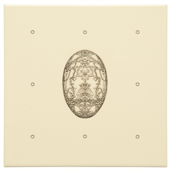 Faberg&eacute; Dot Cartouche With Egg, 152 x 152 x 7