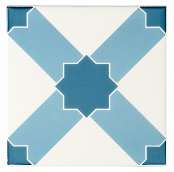 Chambray Blue (Sea Blue / Sky Blue on Brilliant White) , 152 x 152 x 7