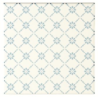 Floral Trellis Blue (Sky Blue on Brilliant White) , 152 x 152 x 7