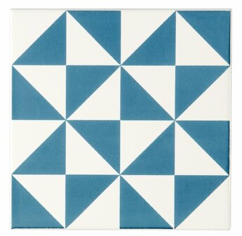 St Malo Blue (Sea Blue on Brilliant White) , 152 x 152 x 7