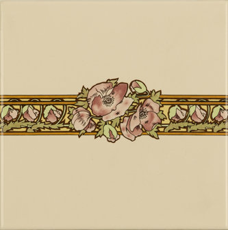 Nocturnal Slumber Border Tile on Country White , 152 x 152 x 7