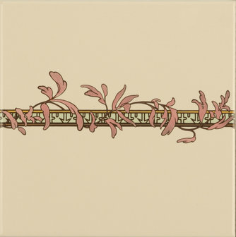 Spring Border Tile on Country White , 152 x 152 x 7