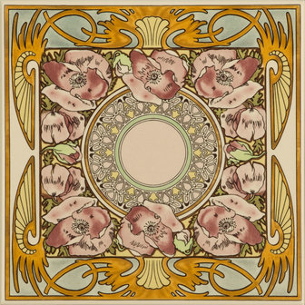 Nocturnal Slumber Single Floral Tile on Country White , 152 x 152 x 7